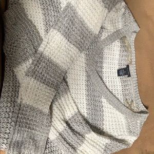 Gray and white striped sweater
